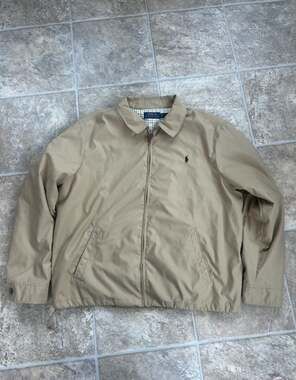 Polo Ralph Lauren Men's Bi-Swing Windbreaker Jacket Khaki Tan XL